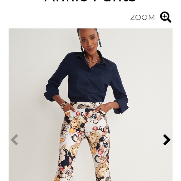 CHICOS BRIDGITTE WARM FLORAL ANKLE PANT SIZE Chicos 2 which is Size 12 - Picture 1 of 8